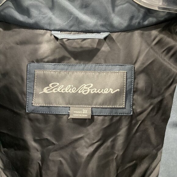 Eddie Bauer Puffer Vest Womens 3X Blue Sherpa Down Quilted Gorpcore Outdoor Plus - Picture 7 of 8